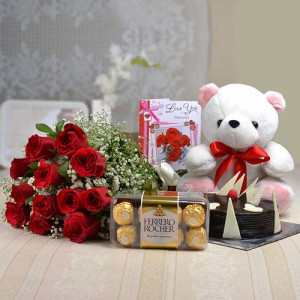 Valentine's Combo With Teddy and Rose